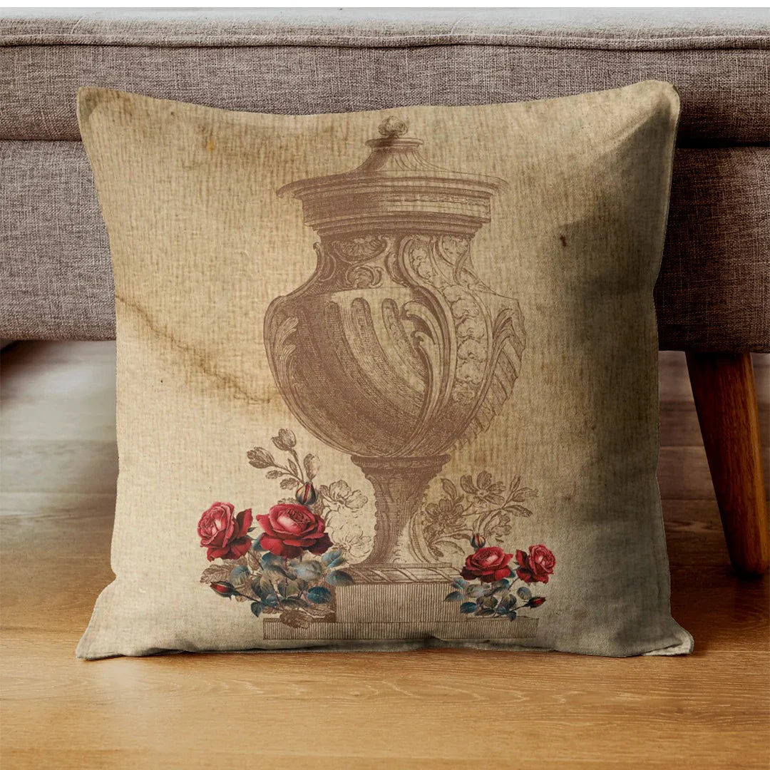 Red Roses Vintage Cushion Covers Pack of 5