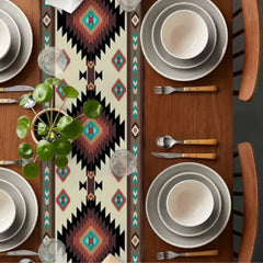 Brown Teal Southwest Table Runner
