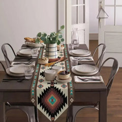 Brown Teal Southwest Table Runner