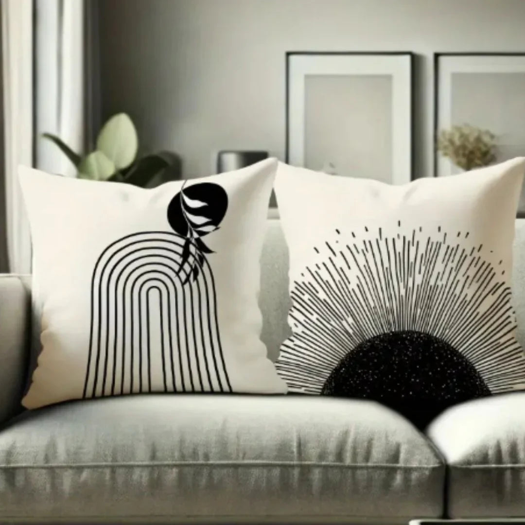 Modern Bohemian Short Pile Throw Pillow Covers Pack Of 4