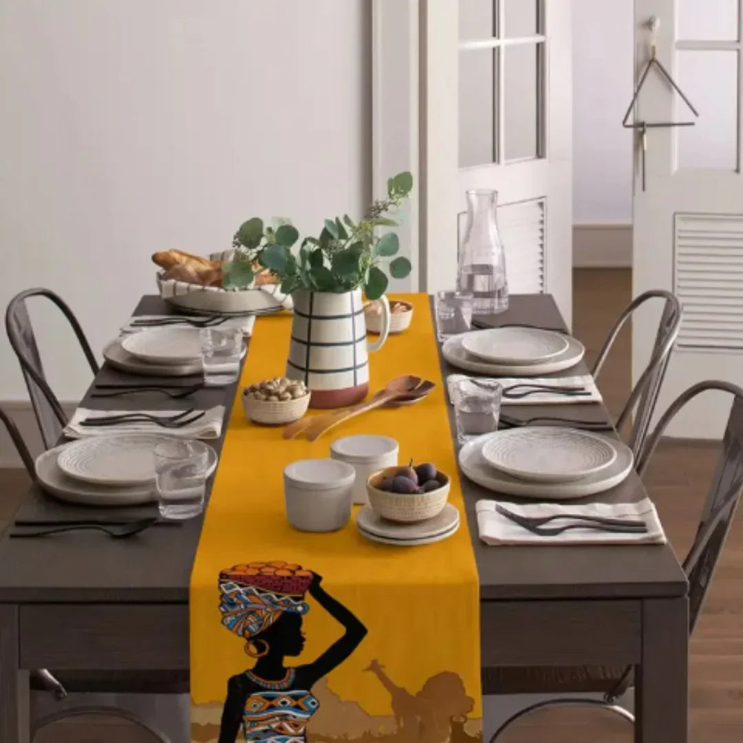 Yellow African Table Runner
