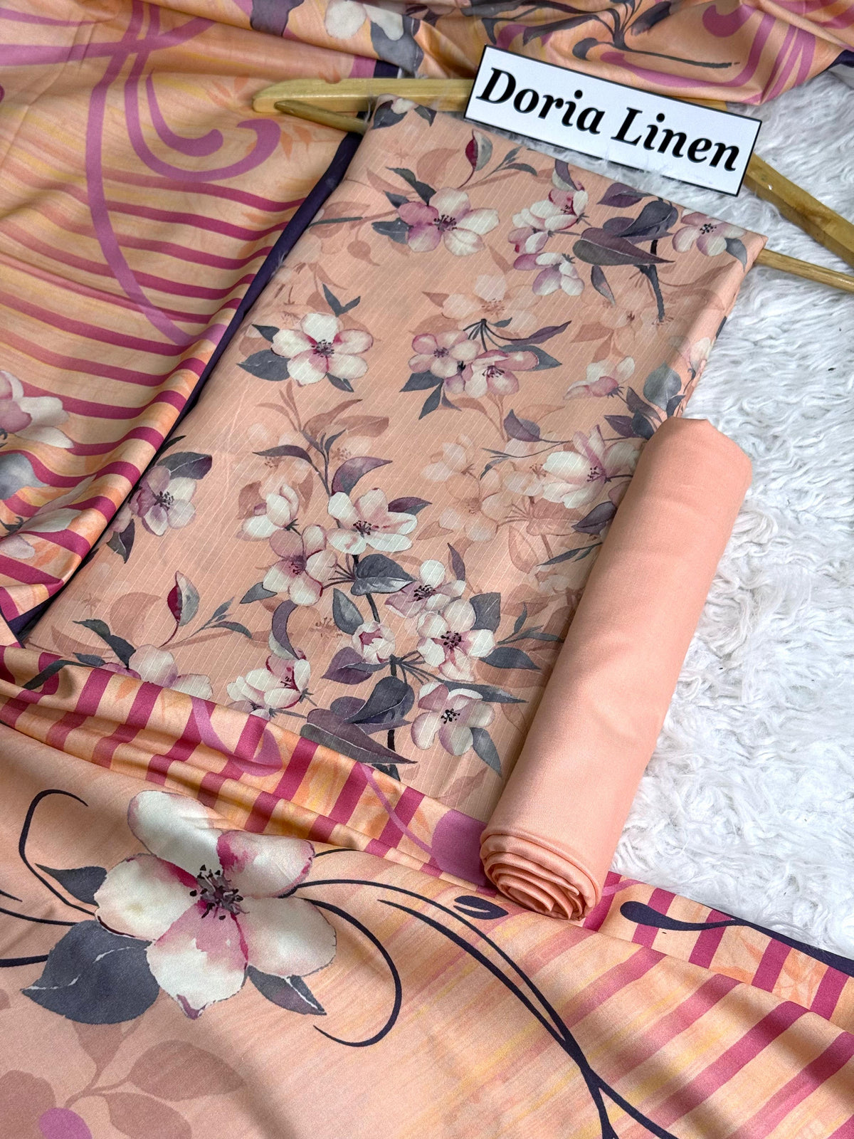 Doria Linen Printed 3pc D-09