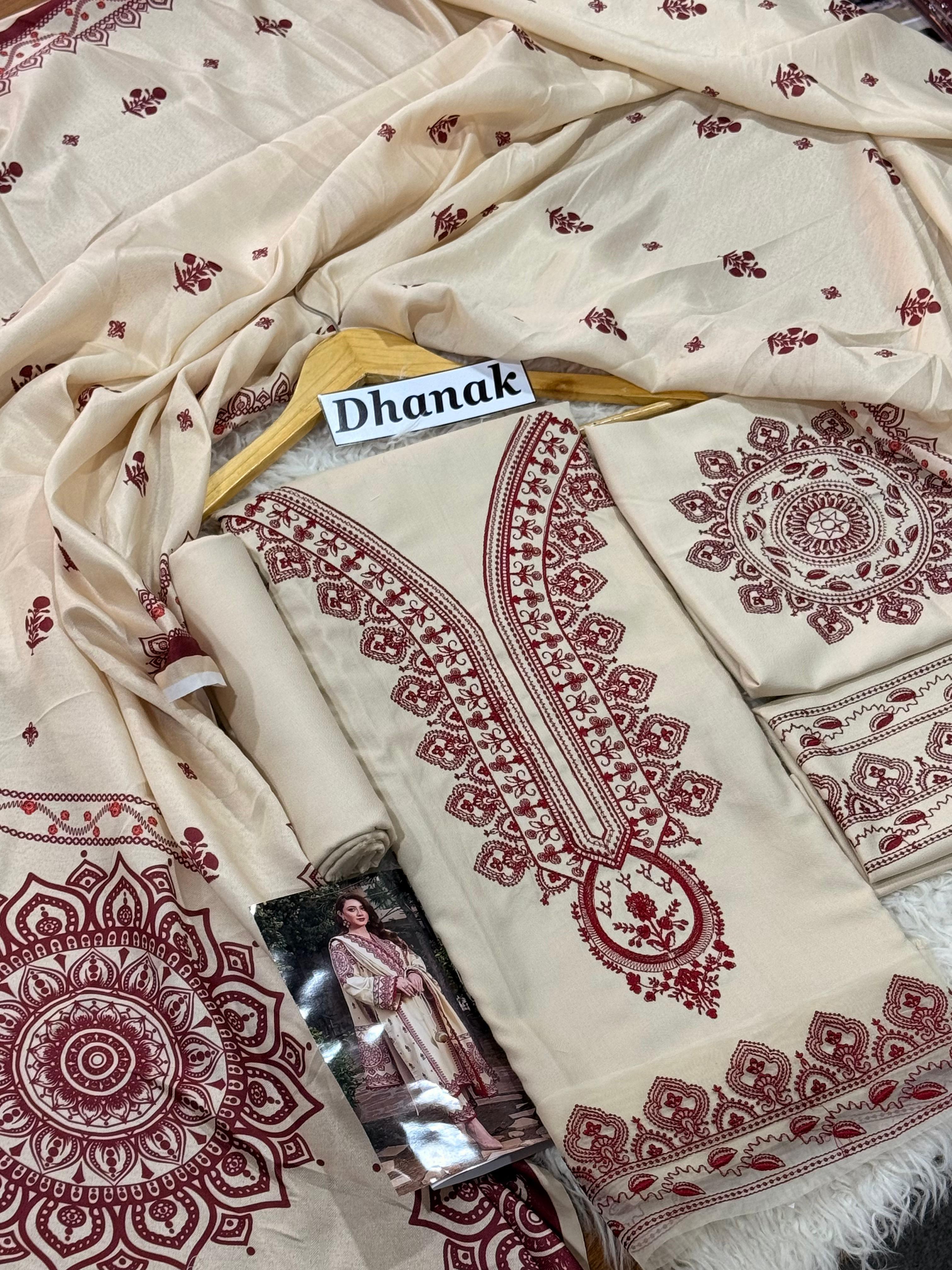 Luxury Dhanak Emb 3Pc D-09
