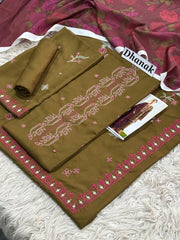 Luxury Dhanak Emb 3Pc