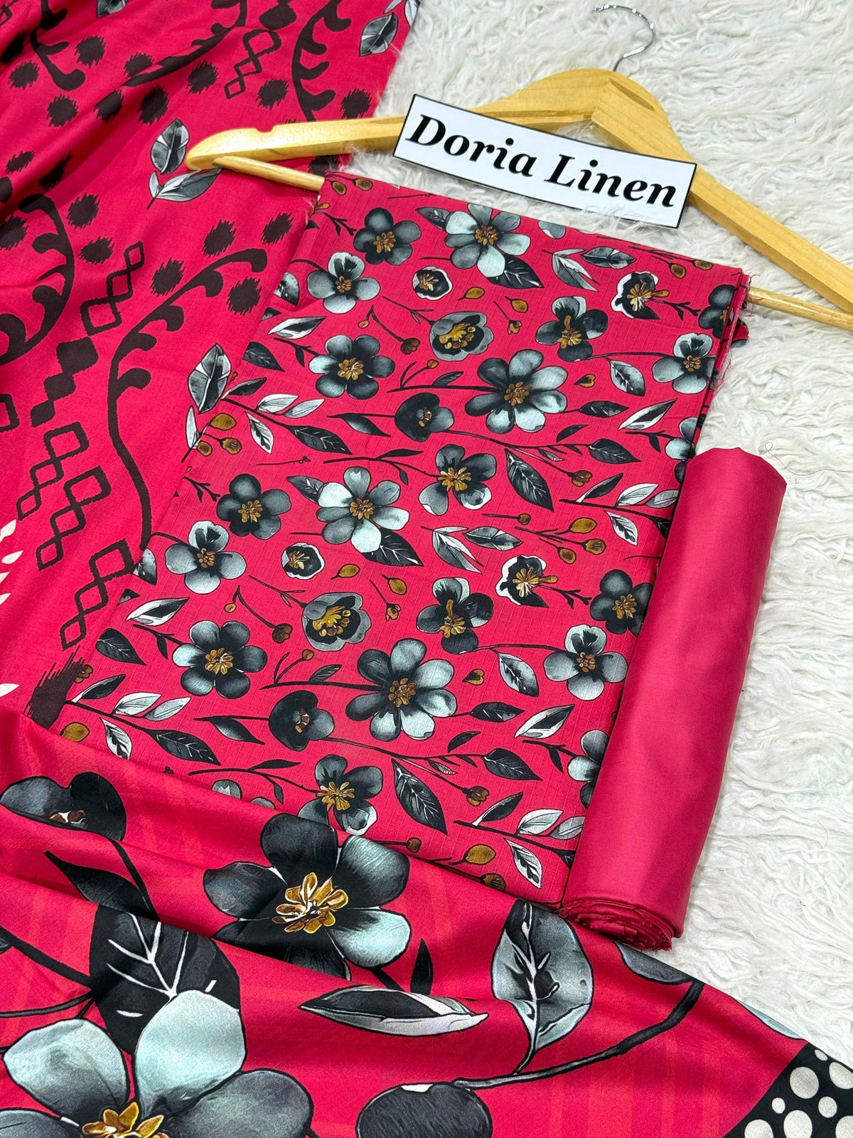 Doria Linen Printed 3pc D-25