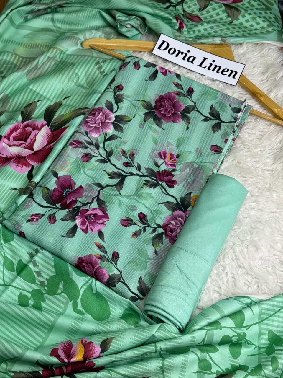 Doria Linen Printed 3pc D-05