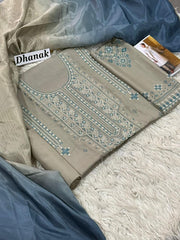 Luxury Dhanak Emb 3Pc