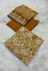 Luxury Emb Lawn 3pc D-08