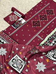 Luxury Dhanak Emb 3Pc