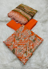 Luxury Emb Lawn 3pc D-09