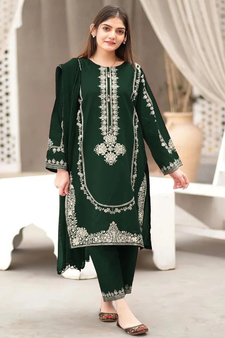 Lawn Luxury Emb 2pc - Green