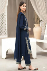 Lawn Luxury Emb 2pc - Blue