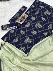 Luxury Dhanak Emb 3Pc