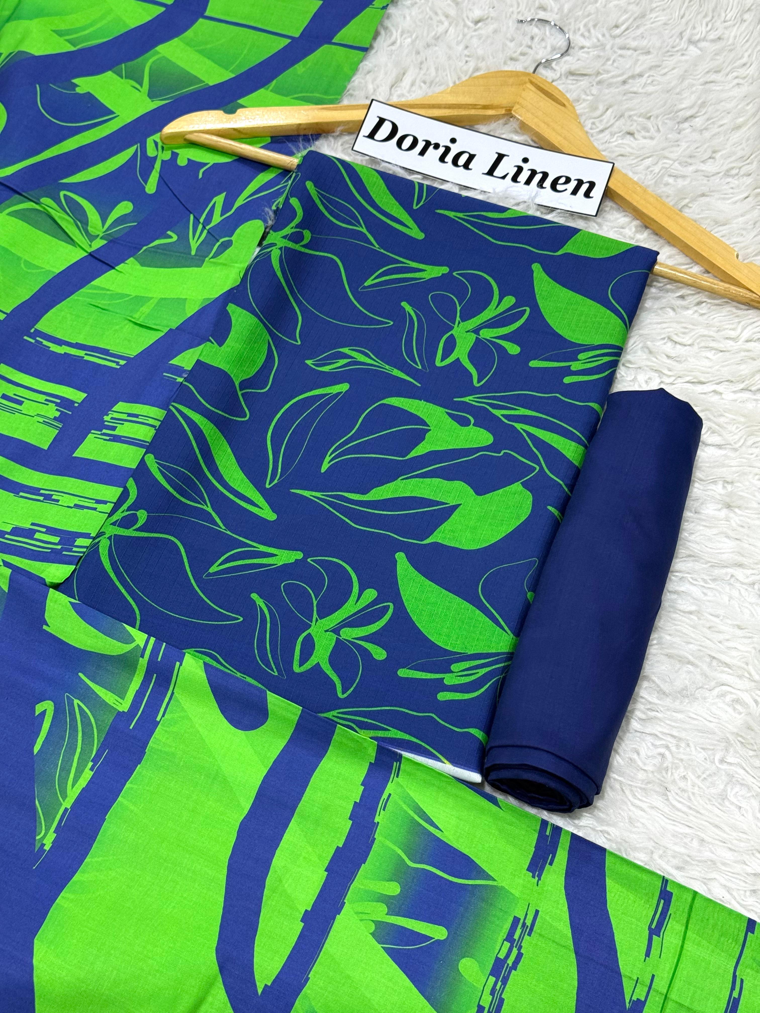 Doria Linen Printed 3pc D-26