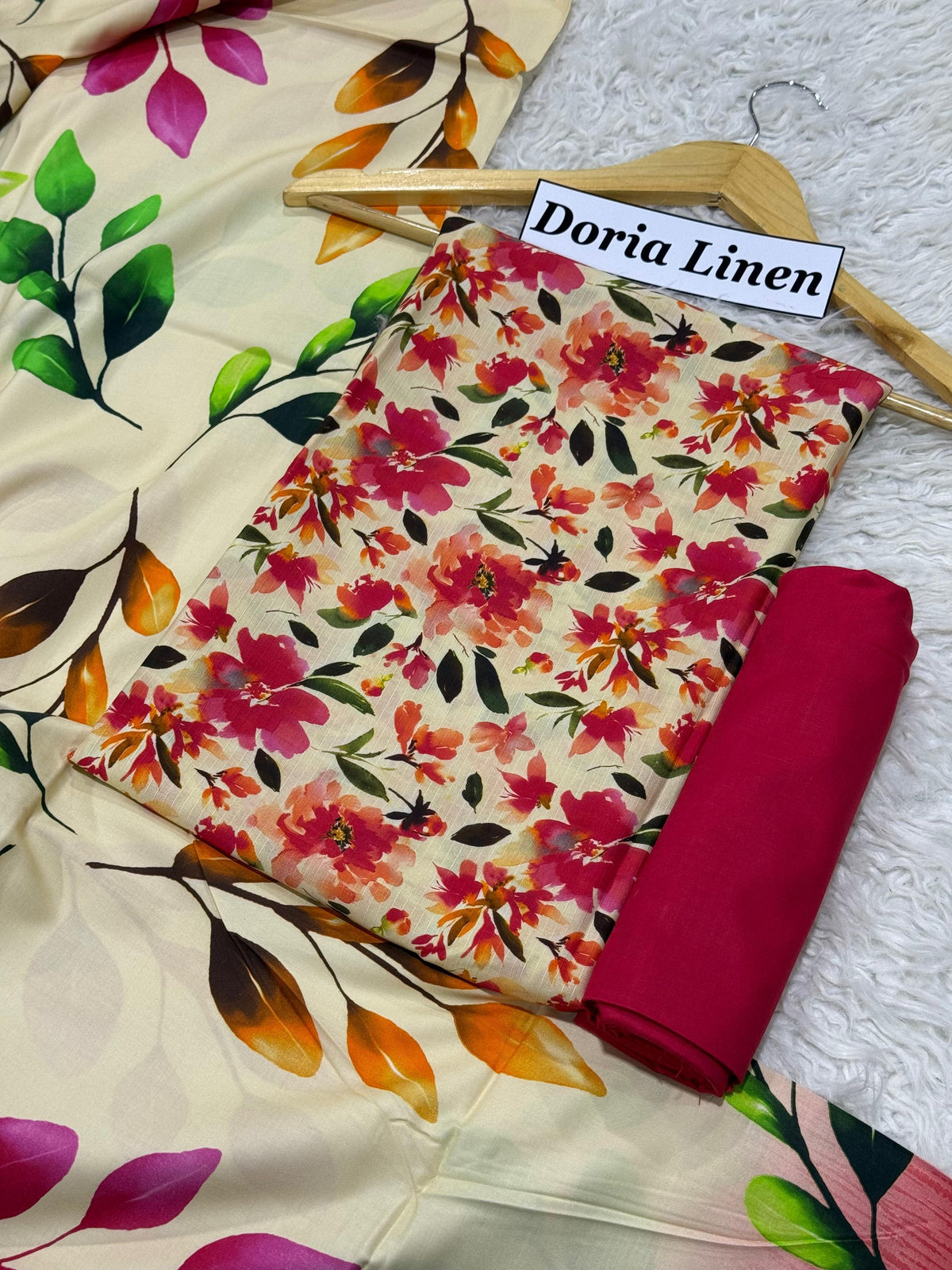 Doria Linen Printed 3pc D-14