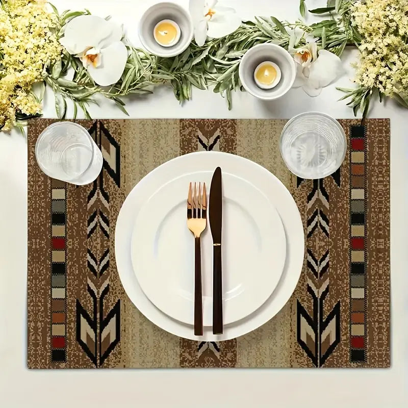 Bohemian Geometric Vintage Table Runner With Mates