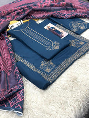 Luxury Dhanak Emb 3Pc