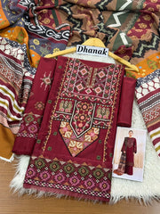 Luxury Dhanak Emb 3Pc D-04
