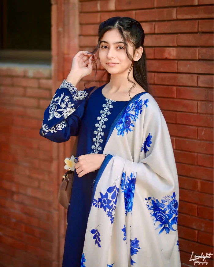 Luxury Dhanak Emb 3Pc